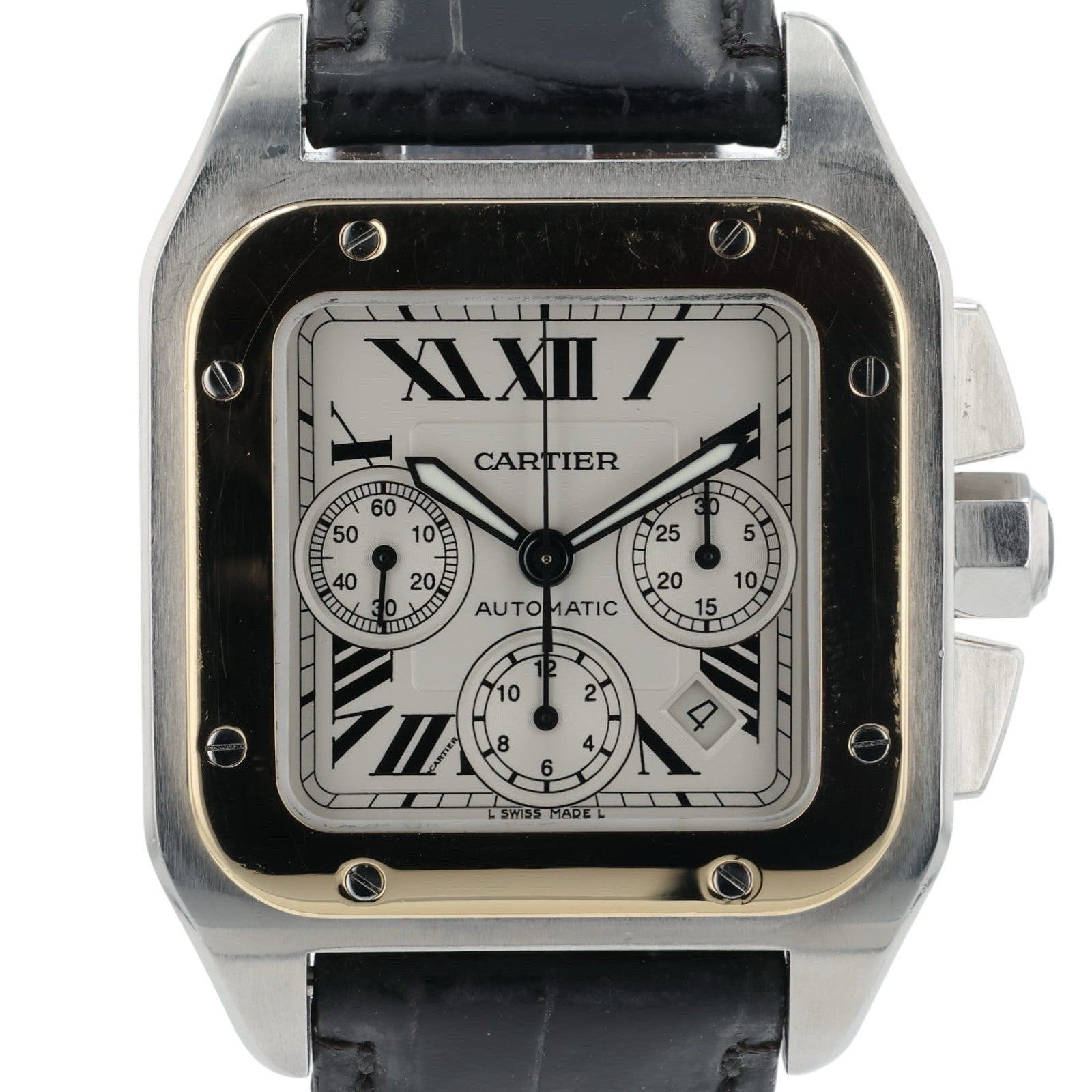 Cartier Santos Gold & Steel Silver Dial 42mm Automatic Men’s Watch W20091X7