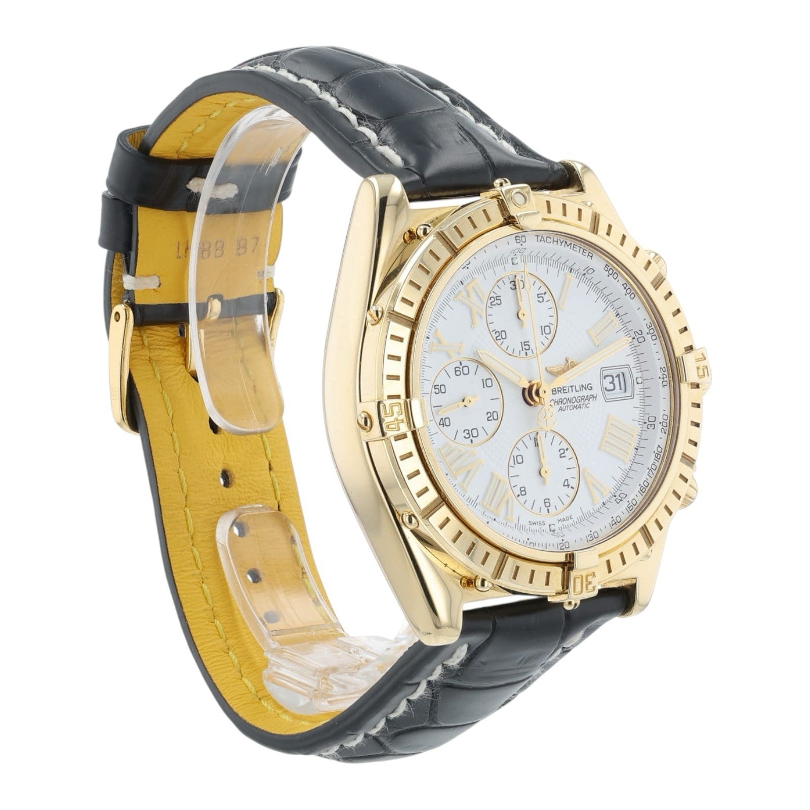 Breitling Crosswind Chronograph 18k Yellow Gold White Dial 44mm Automatic K13055