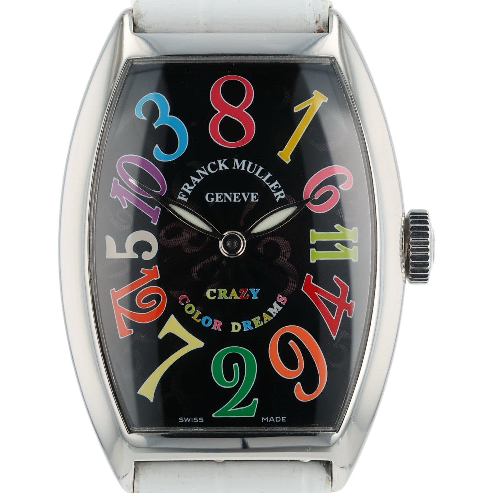 Franck Muller Crazy Hour Steel Black Dial 32mm Automatic Mens 5850 CH COL RM
