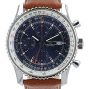 Breitling Navitimer World Stainless Steel Blue Dial 46mm Automatic Mens A24322