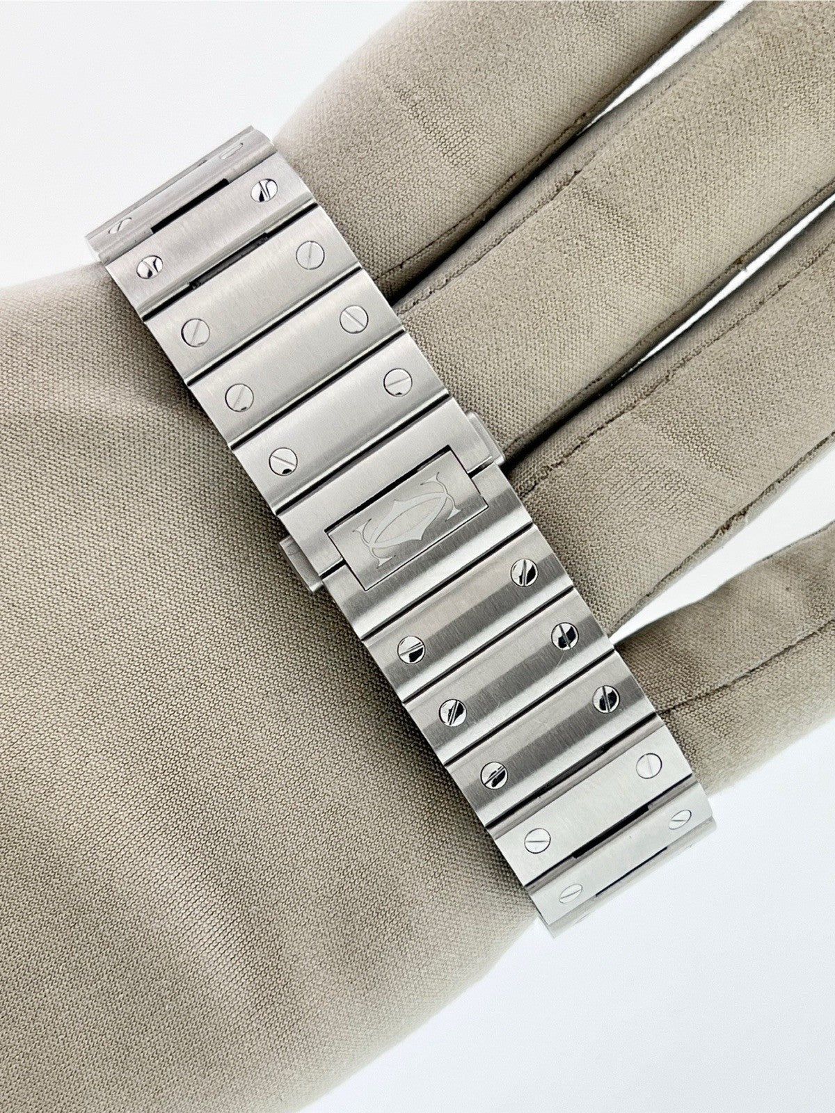 Cartier Santos Stainless Steel Grey Dial 39.8mm Automatic Movement Mens Watch