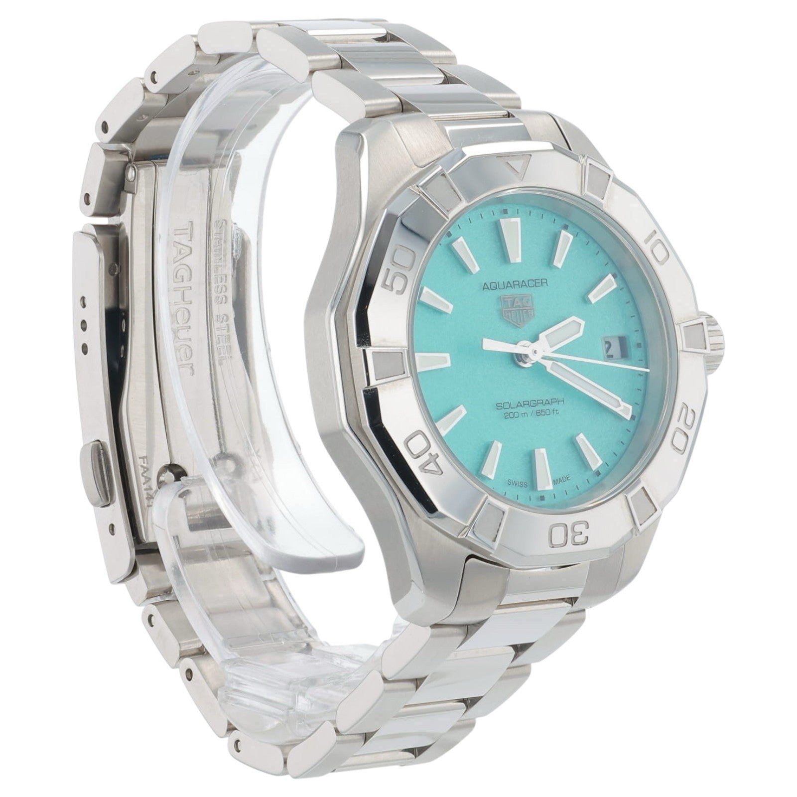 Tag Heuer Aquaracer Stainless Steel Blue Dial 34mm Solar Movement Unisex WBP1315