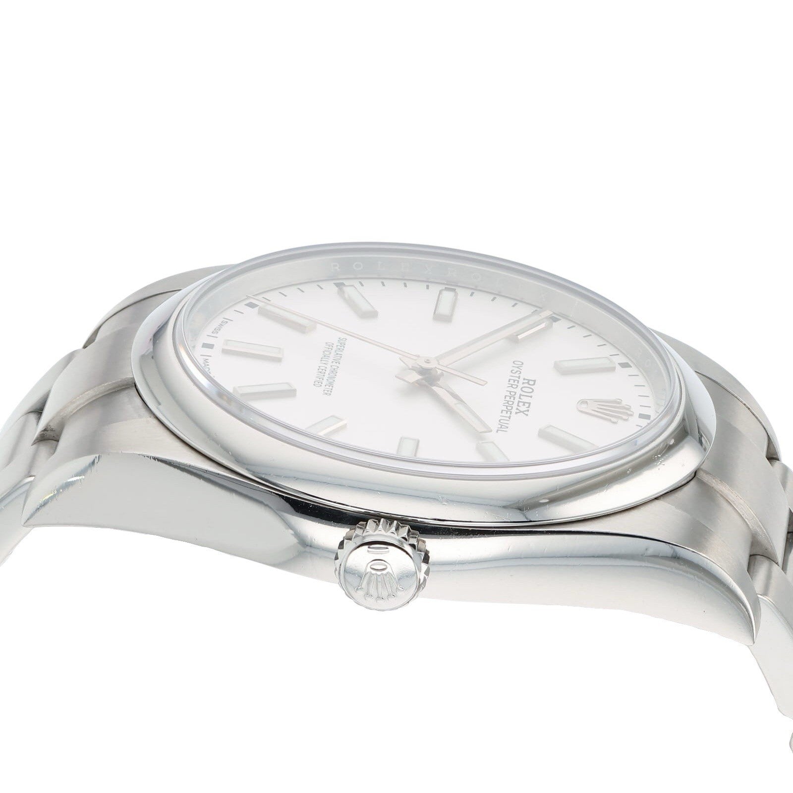 Rolex Oyster Perpetual 39 Stainless Steel White Dial 39mm Automatic Mens 114300