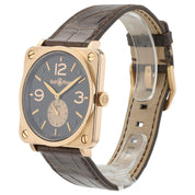 Bell & Ross Black Dial 18k Rose Gold 39mm Manual Wind Mens Watch BRS-70-R