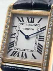 Cartier Tank Solo 18k Yellow Gold and Steel Ladies 24mm Watch Quartz 3168