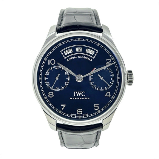 IWC Portuguese Annual Calendar Steel Blue 44mm Automatic Men’s Watch IW503502