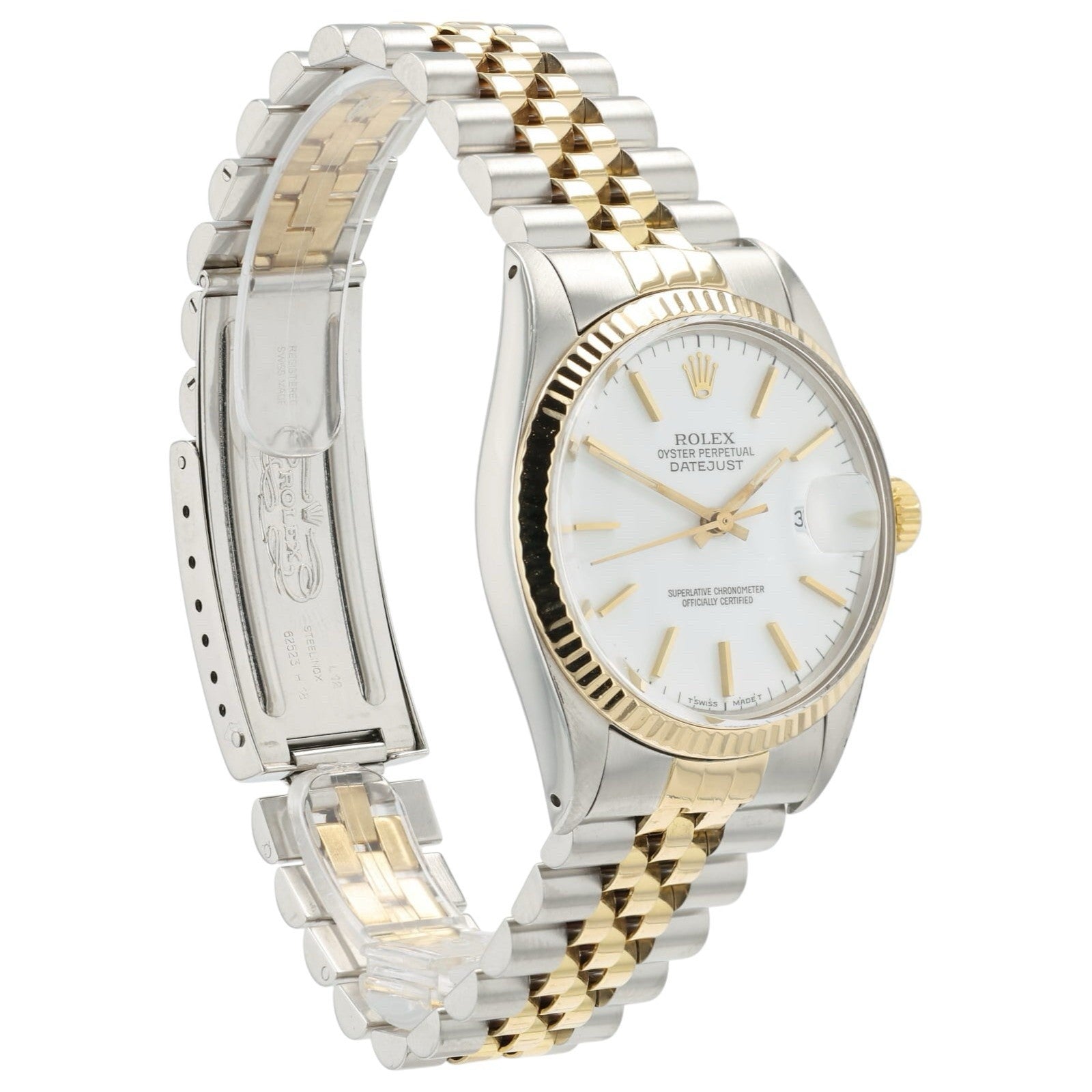 Rolex Two Tone Datejust White Dial Gold & Steel 36mm Automatic Men’s Watch 16013
