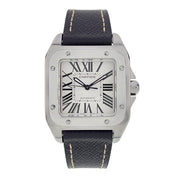 Cartier Santos 100 Steel White Dial 34mm Automatic Movement Men’s Watch 2878