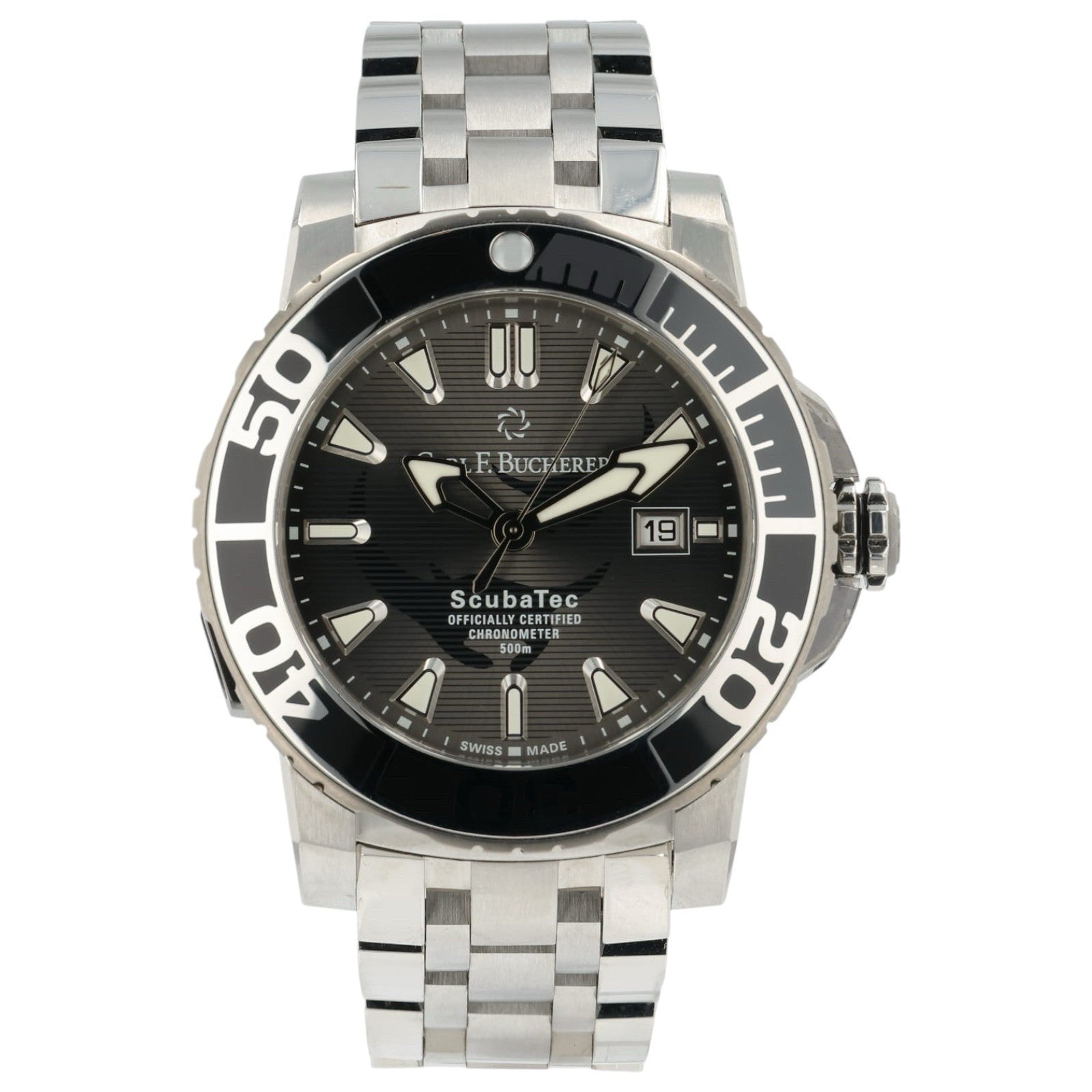 Carl F Bucherer ScubaTec Gray Dial Steel 44mm Automatic Men’s 00.10632.23.33.98