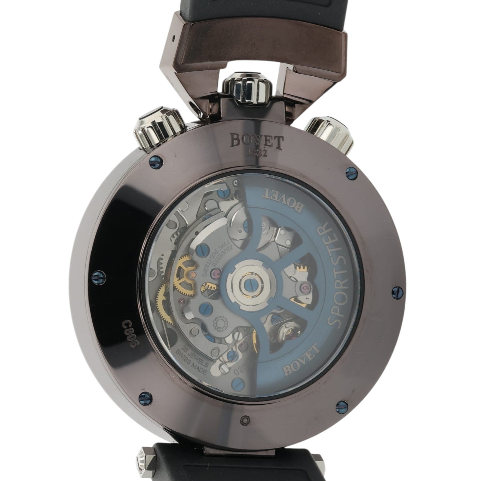 NEW 2025 Bovet Sportster Steel Black Carbon Dial 46mm Automatic Mens SP0468