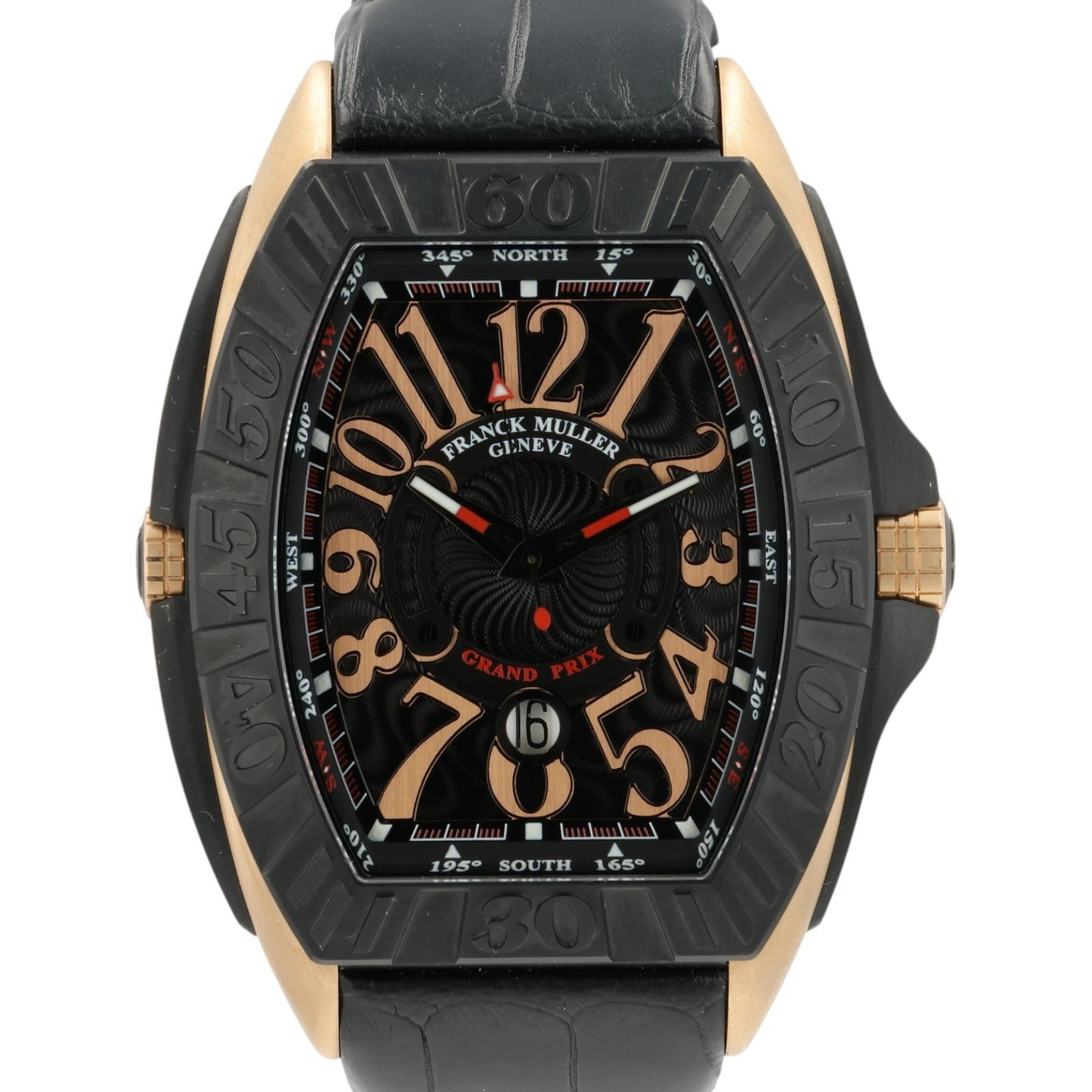 Franck Muller Grand Prix Black Dial 18K Rose Gold 49mm Automatic Watch 900SCGP