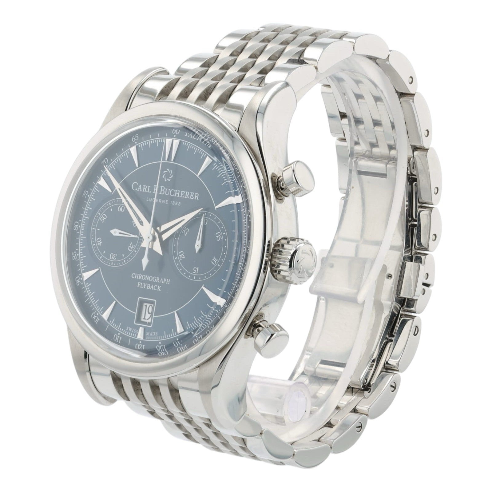 Bucherer Manero Flyback Blue Dial Stainless Steel 43mm Automatic Men’s 10919.08