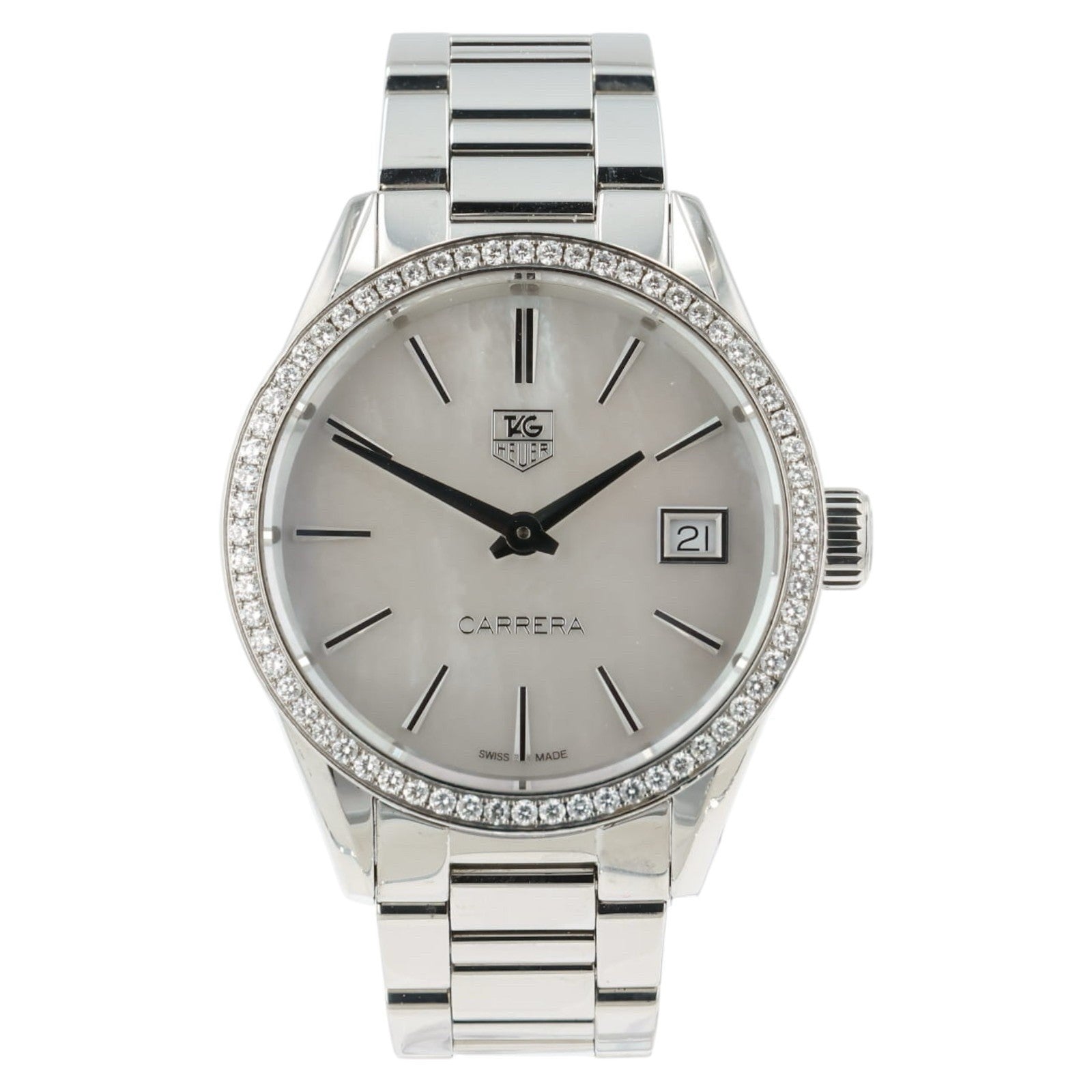 Tag Heuer Carrera Lady MOP Dial Stainless Steel 32mm Quartz Men’s Watch WAR1315
