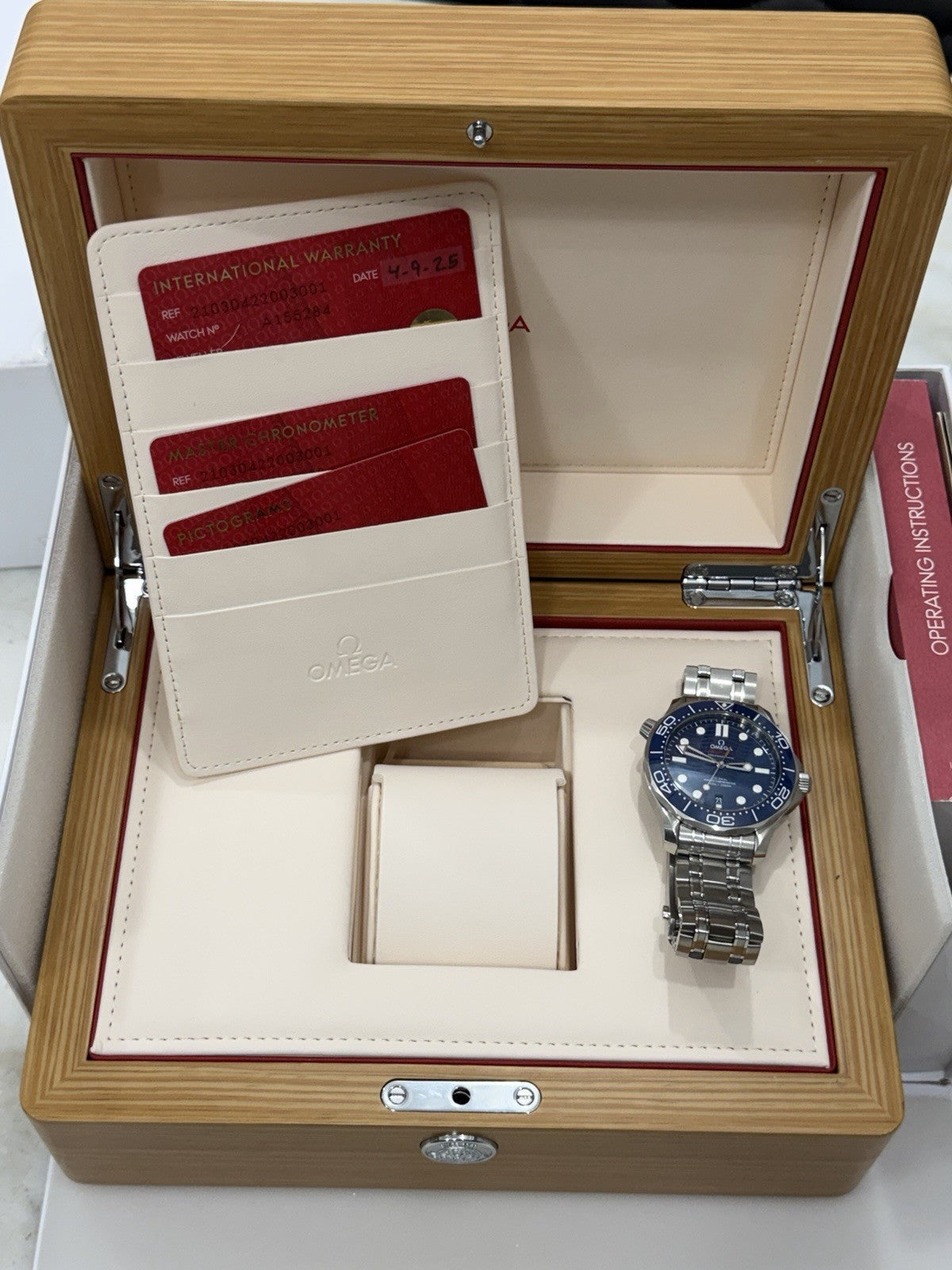 2025 Omega Seamaster Date 300m Diver Blue Ceramic Watch 210.30.42.20.03.001