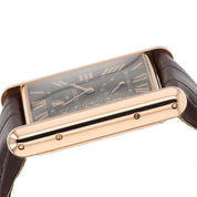 Cartier Tank Louis 18 Rose Gold Brown Dial Manual Wind Men's Watch W1560002
