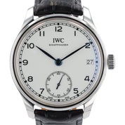 IWC Portuguese 8 Days Steel White Dial 43mm Manual Wind Mens Watch IW510212