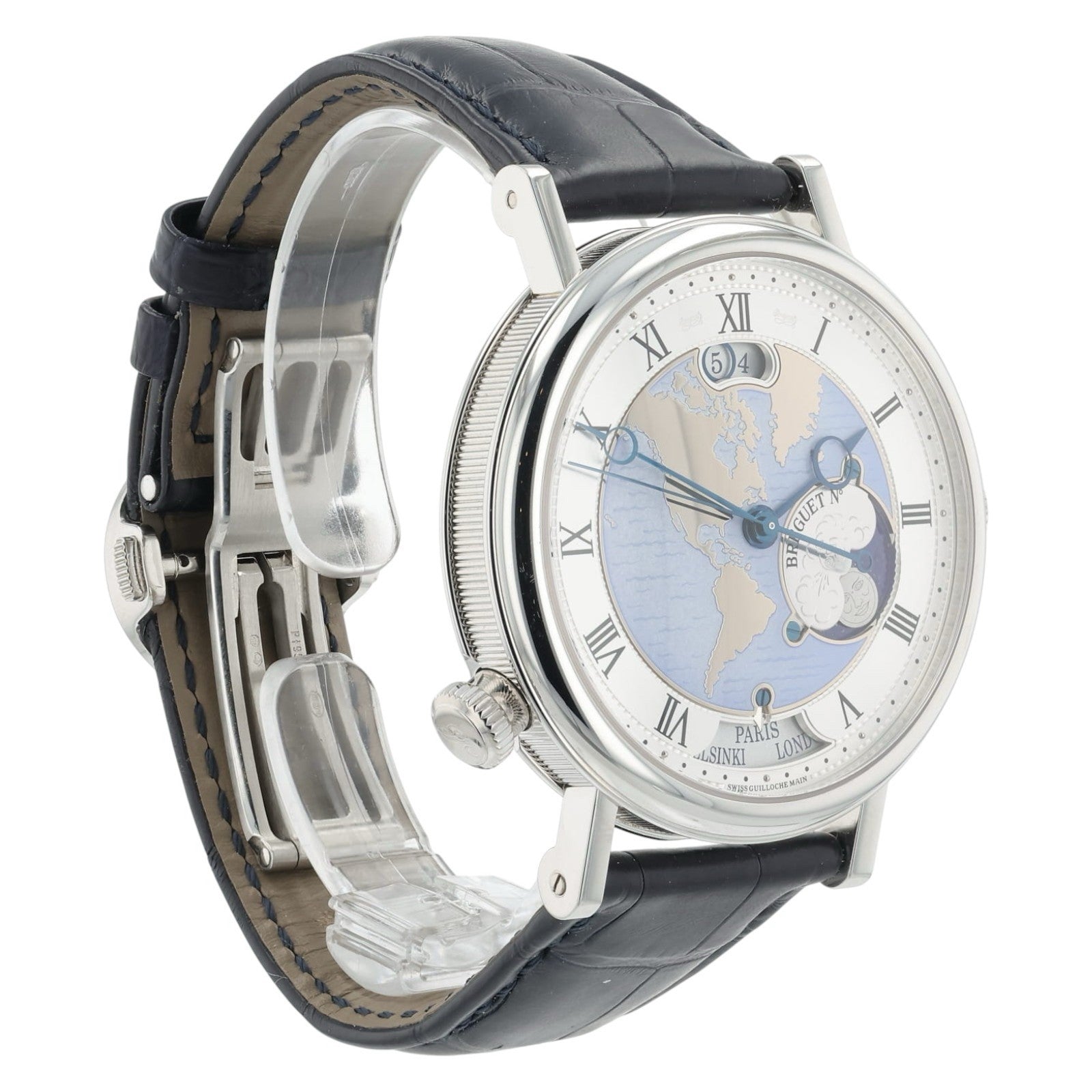 Breguet Classique Hora Mundi Platinum Silver Dial 43mm Automatic Mens 5717PTU
