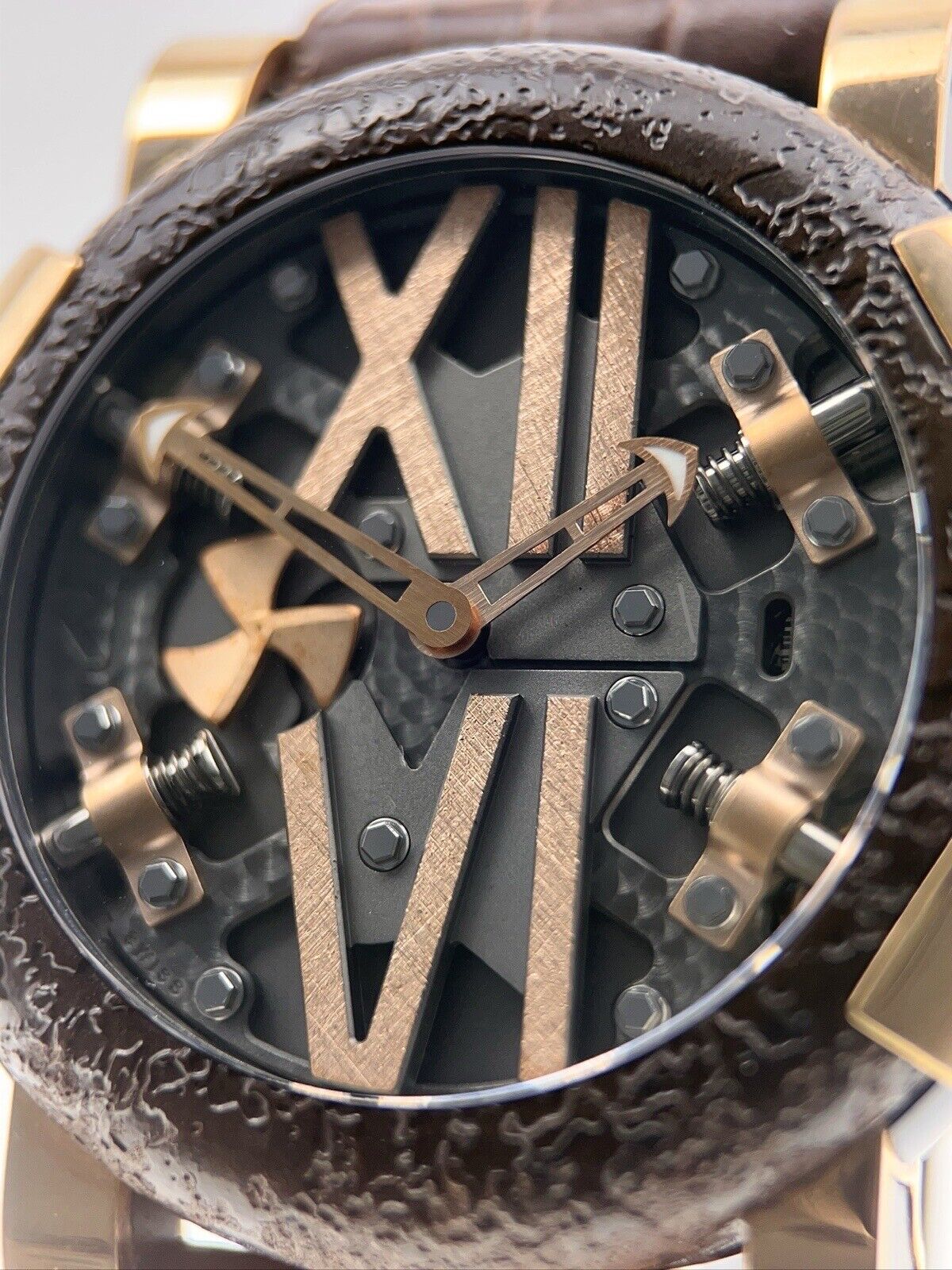 Romaine Jerome Steampunk Automatic 50mm Black Dial 18k Rose Gold And Steel B&P