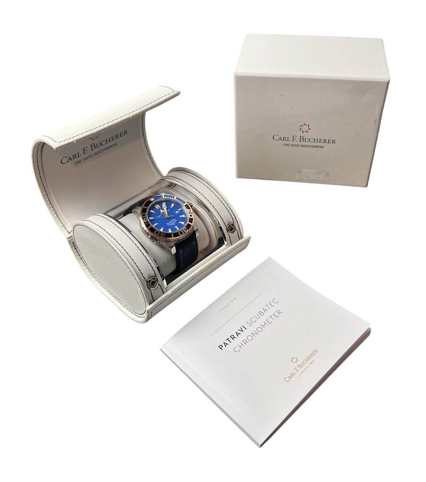 Carl F Bucherer Patravi Scuba Tec Blue Dial 18k Gold & Steel 44.6mm 10632.24