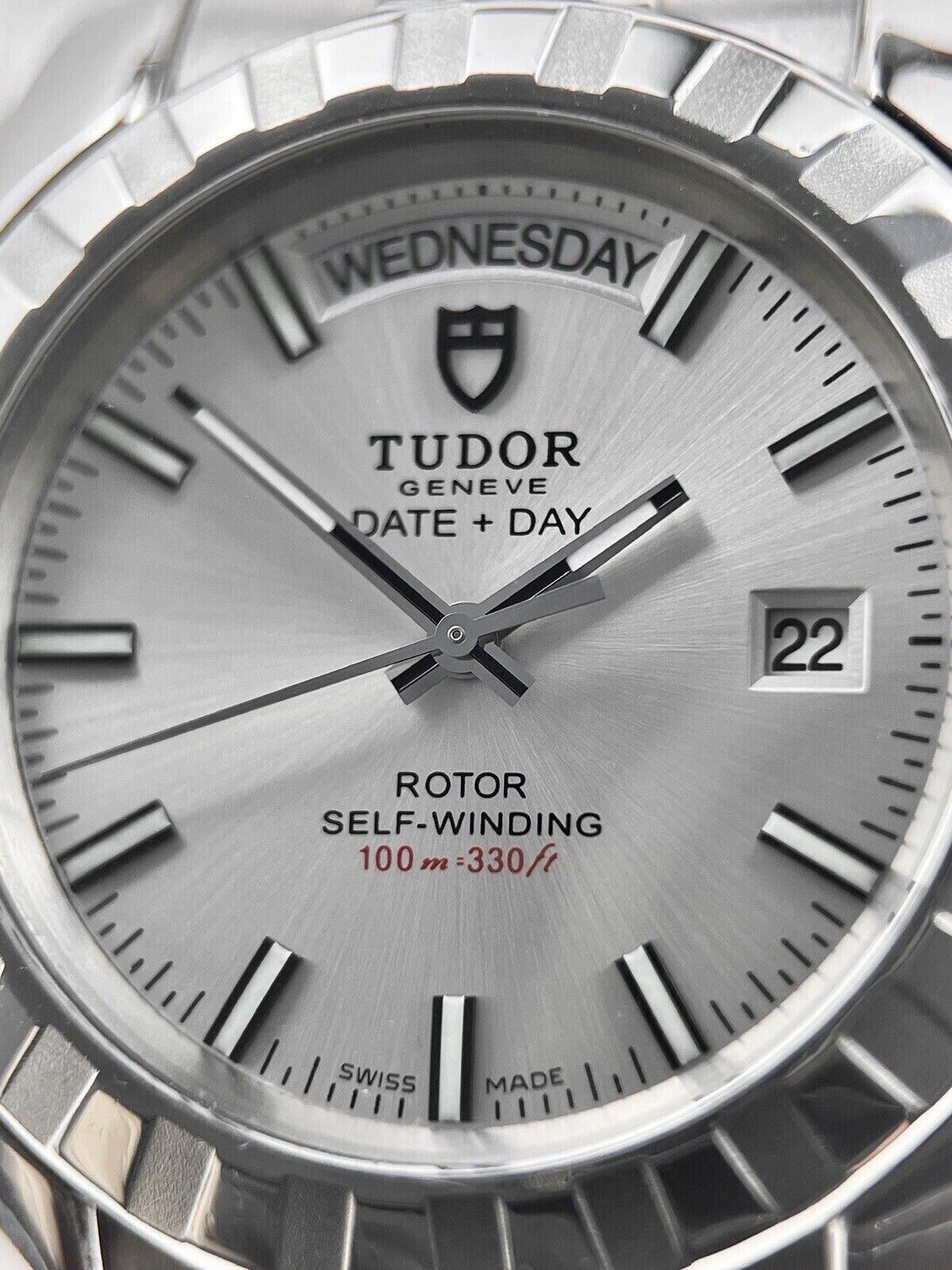 SERVICED Tudor Classic Date Day Automatic  Men's Watch Silver B/P - Ref. 23010