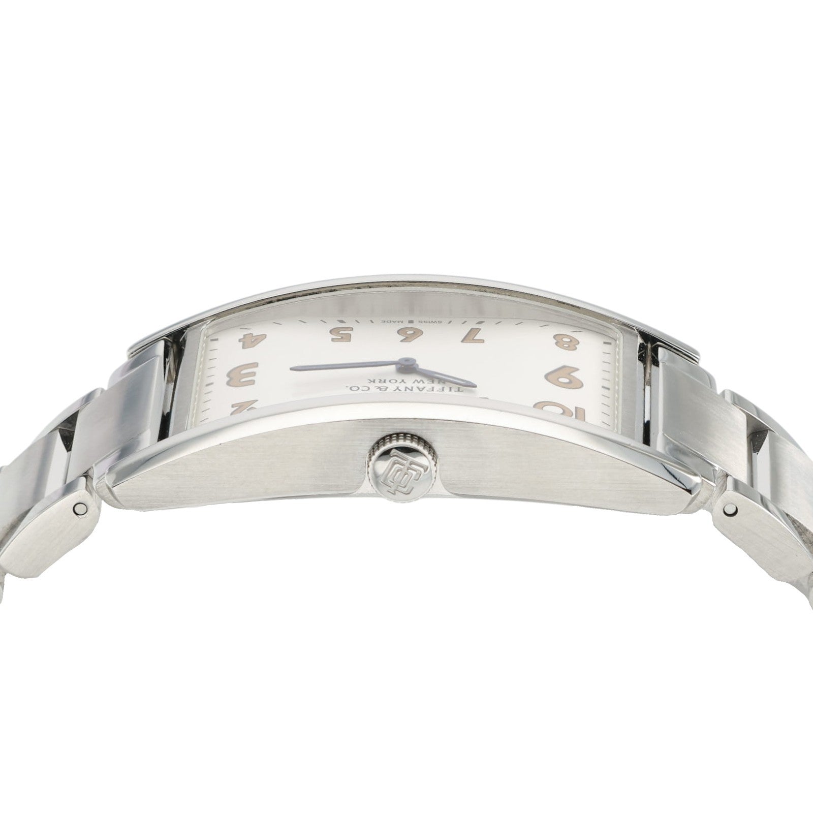 Tiffany East West Silver Color Dial Stainless Steel 22x37mm Quartz Unisex Watch