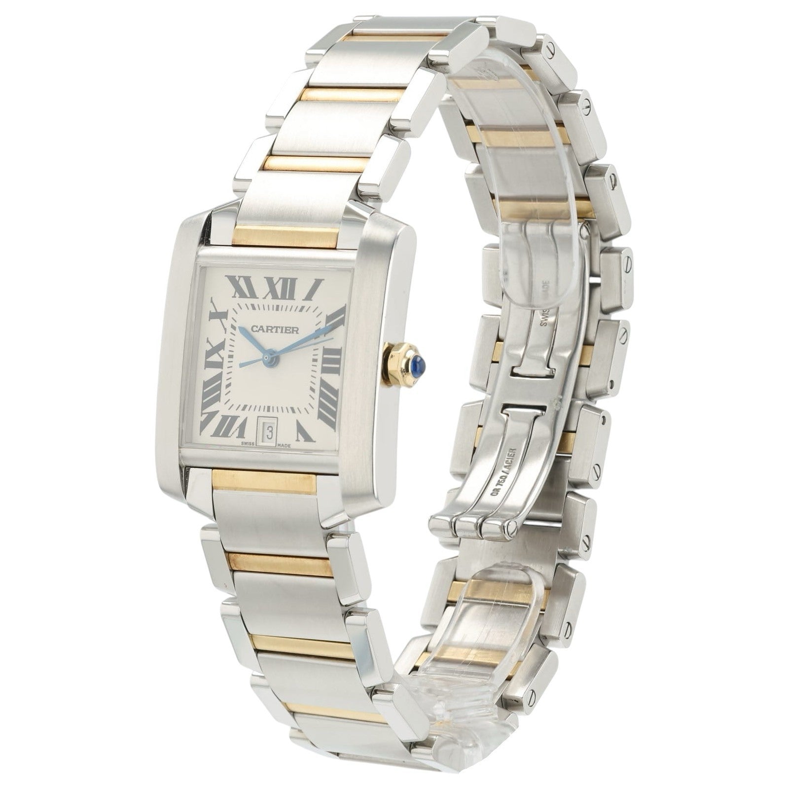 Cartier Tank Silver Dial 18k Yellow Gold & Steel 30x25mm Quartz Women’s W51023Q4