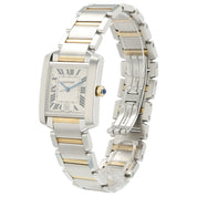 Cartier Tank Silver Dial 18k Yellow Gold & Steel 30x25mm Quartz Women’s W51023Q4