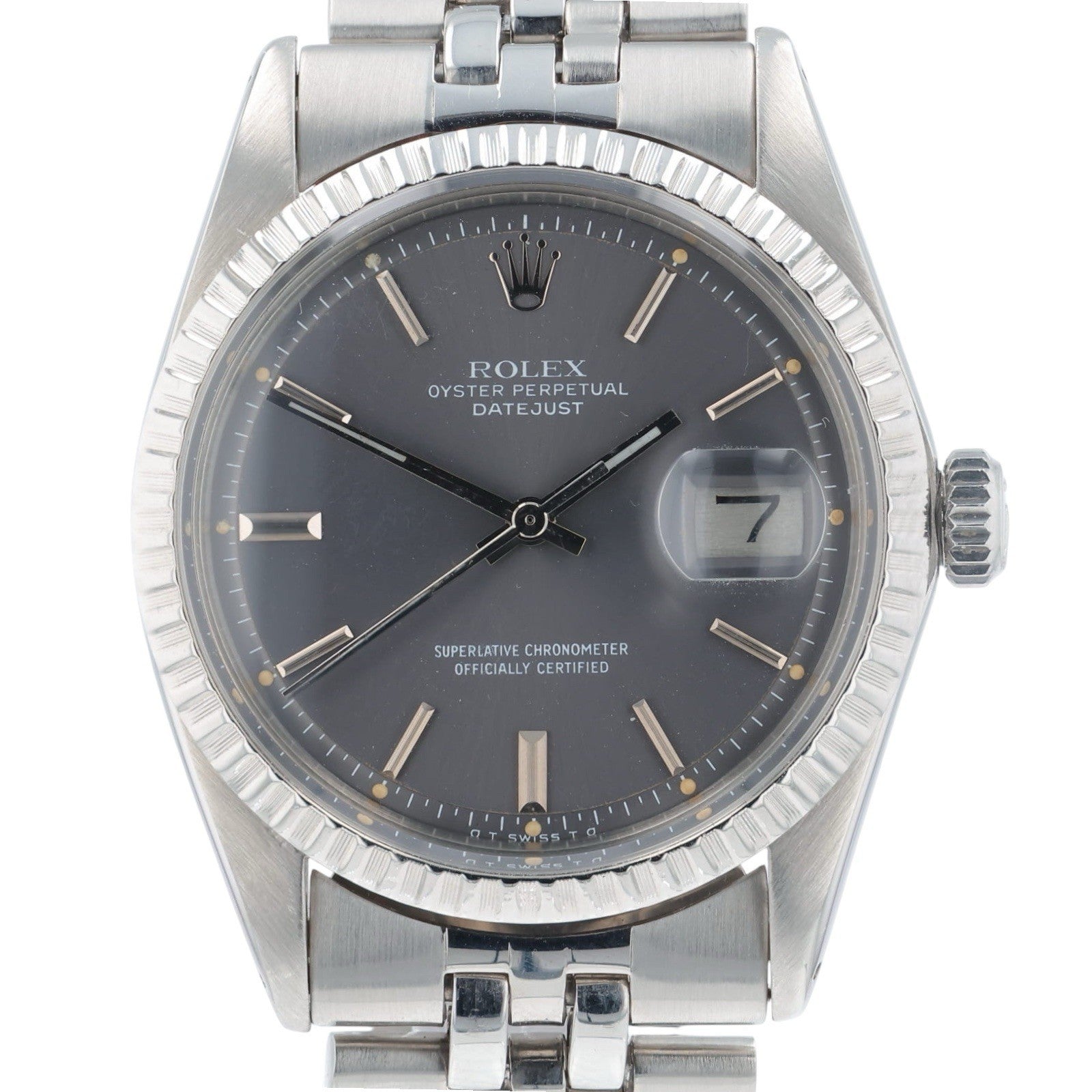 Rolex Datejust Stainless Steel Grey Dial 36mm Automatic Men’s Watch 1603