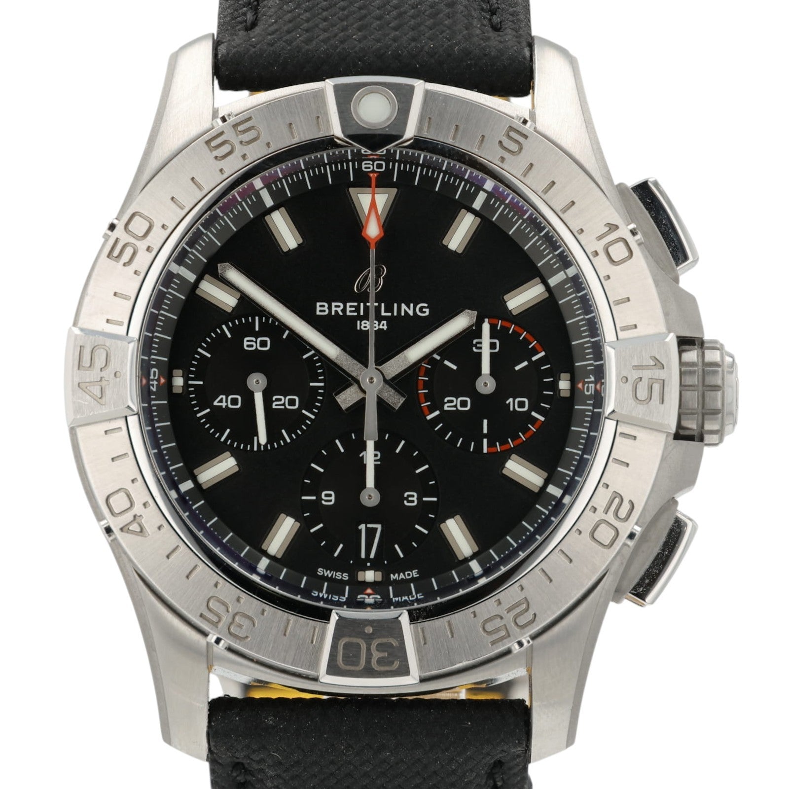 Breitling Avenger Chronograph Black Dial Steel 42mm Automatic Mens Watch AB0146
