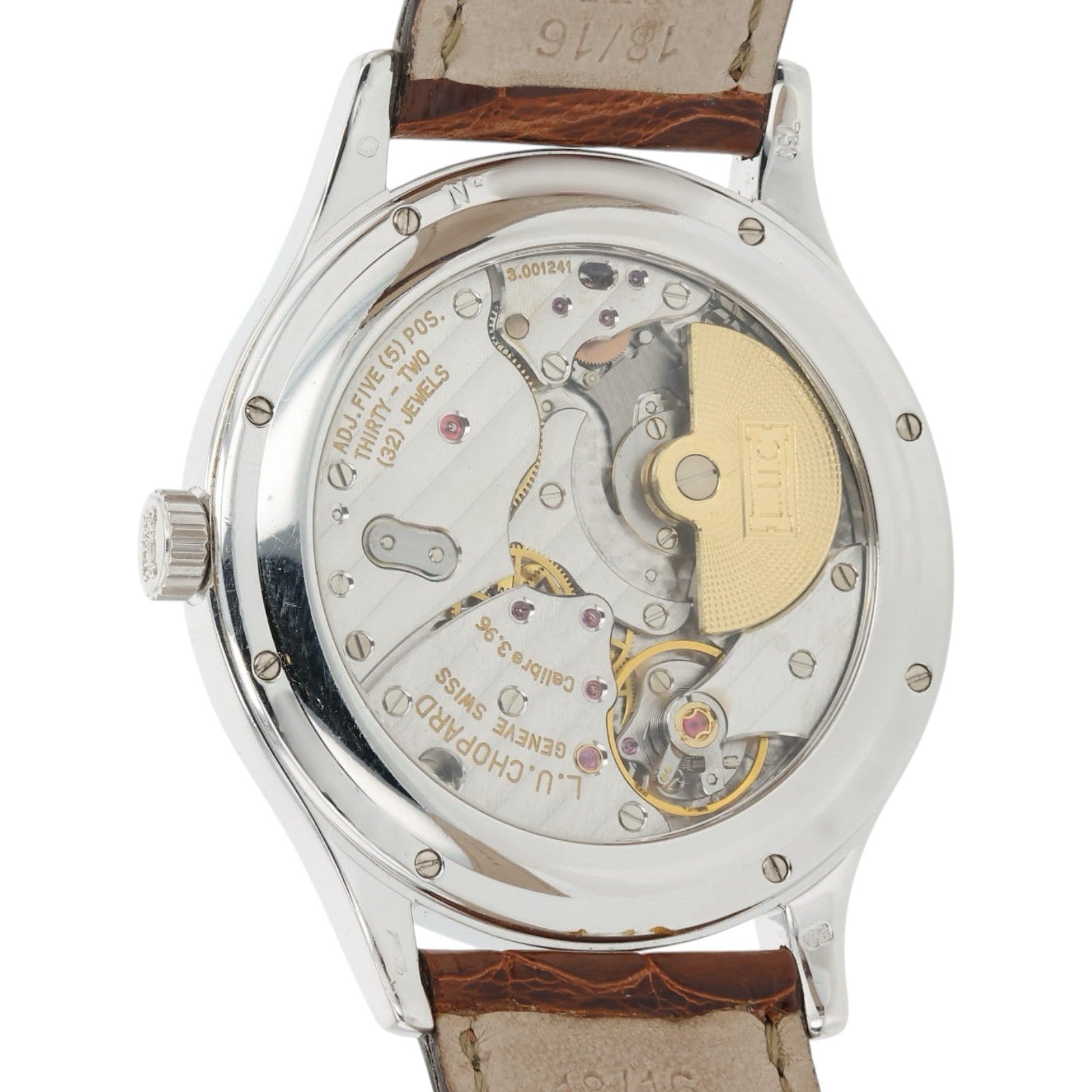 Chopard L.U.C Silver Dial 18k White Gold 36mm Automatic Mens Watch 16/1860