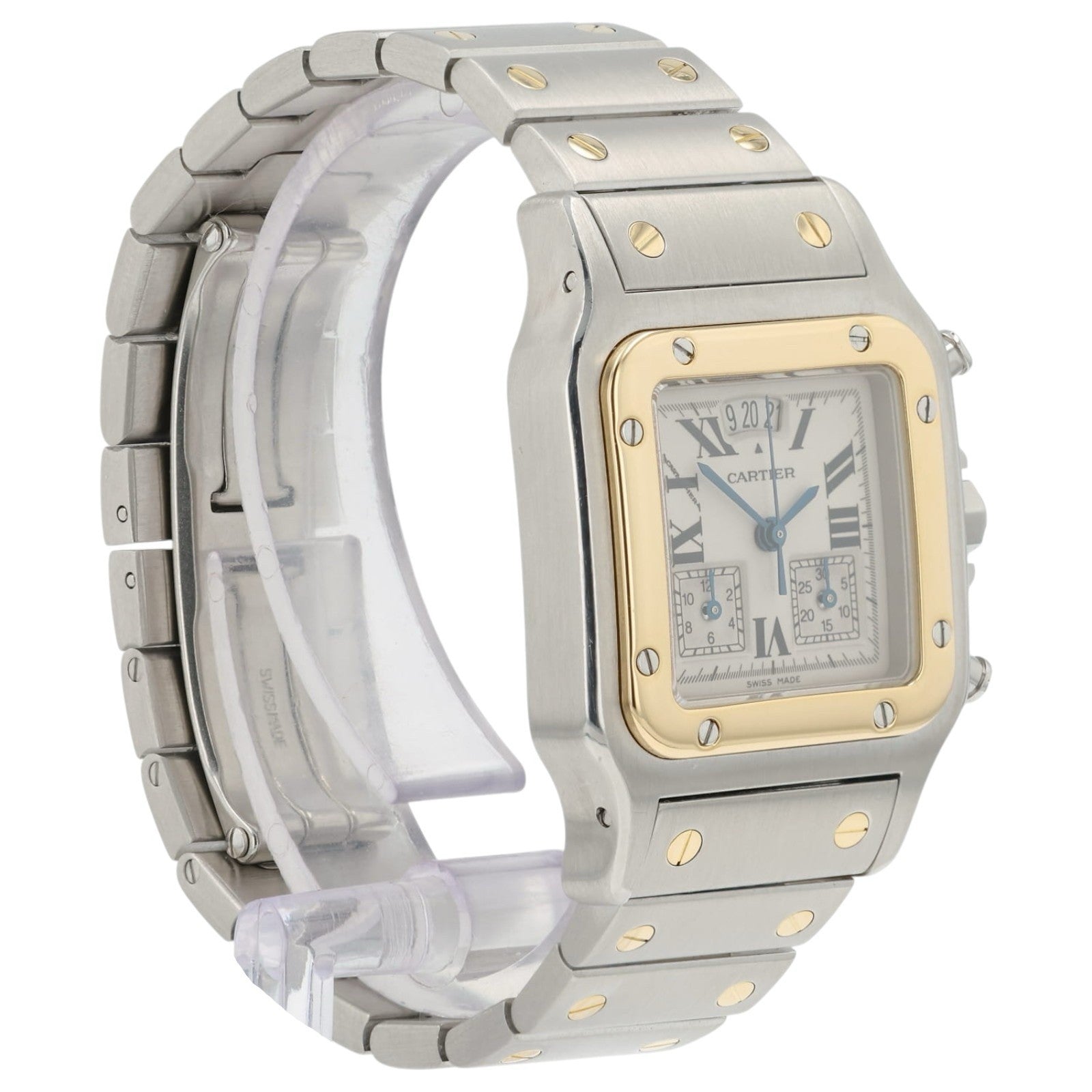 Cartier Santos Galbee Gold & Steel White Dial 29mm Quartz Men’s Watch 2425