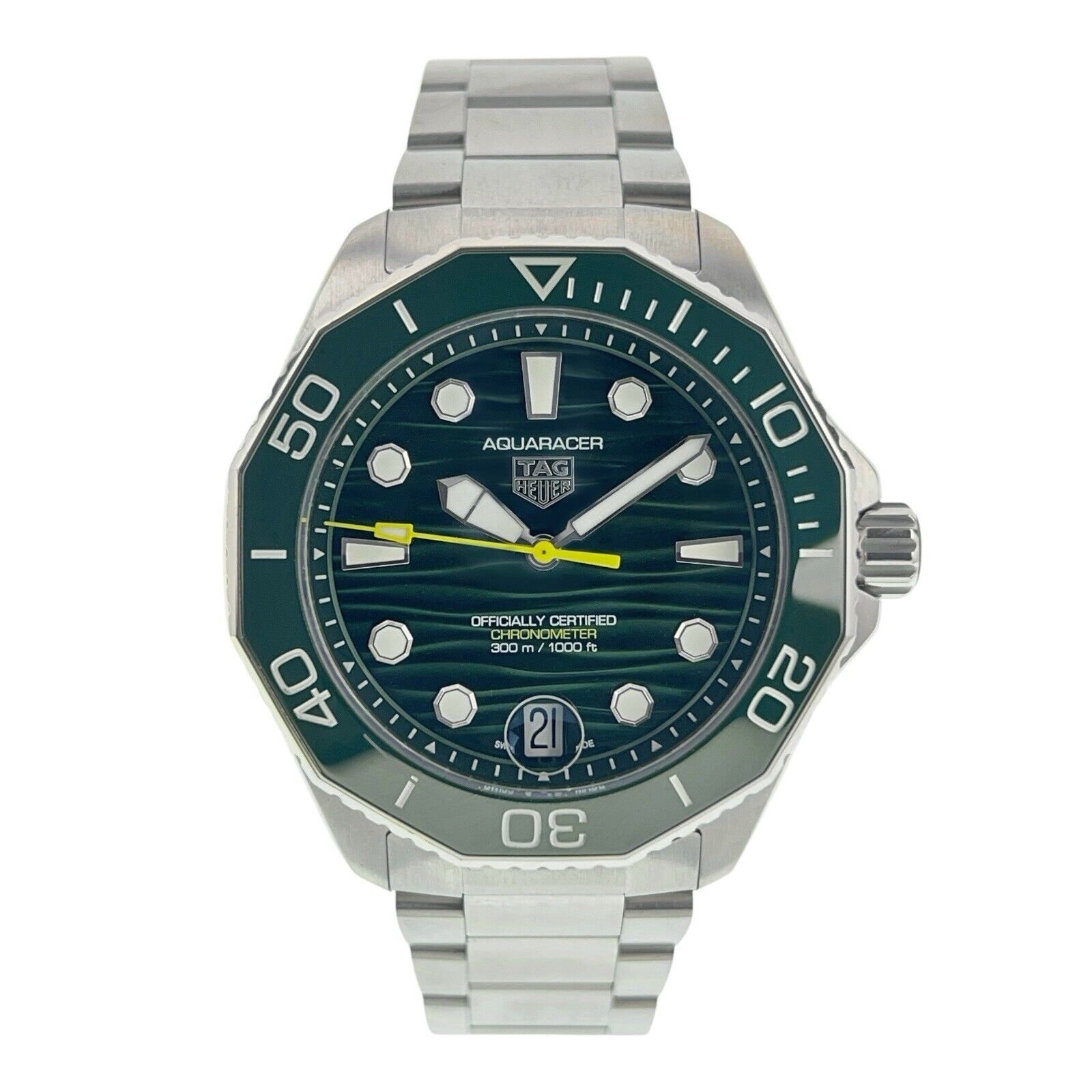 Tag Heuer Aquaracer Stainless Steel Green Dial 42mm Automatic Mens Watch WBP5116