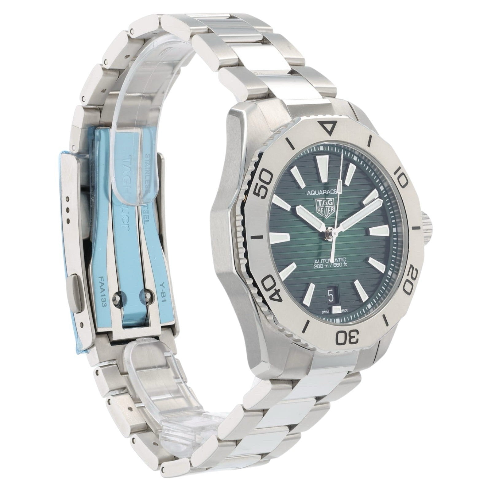 NEW Tag Heuer Aquaracer Green Dial Stainless Steel 40mm Auto Mens Watch WBP211