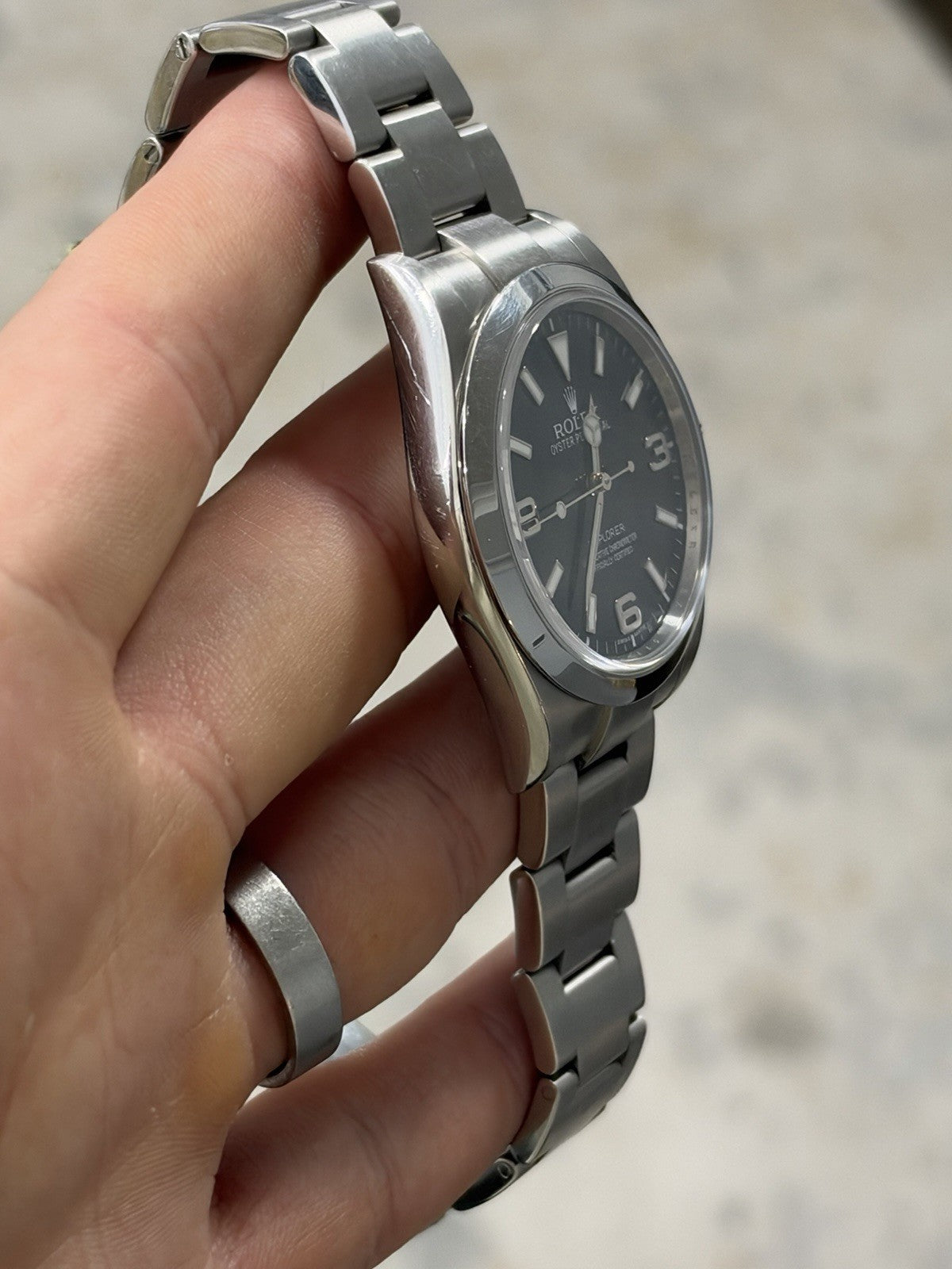 2012 Rolex Explorer Steel 39mm MK1 Auto Men’s Watch 214270 W/ Card - READ