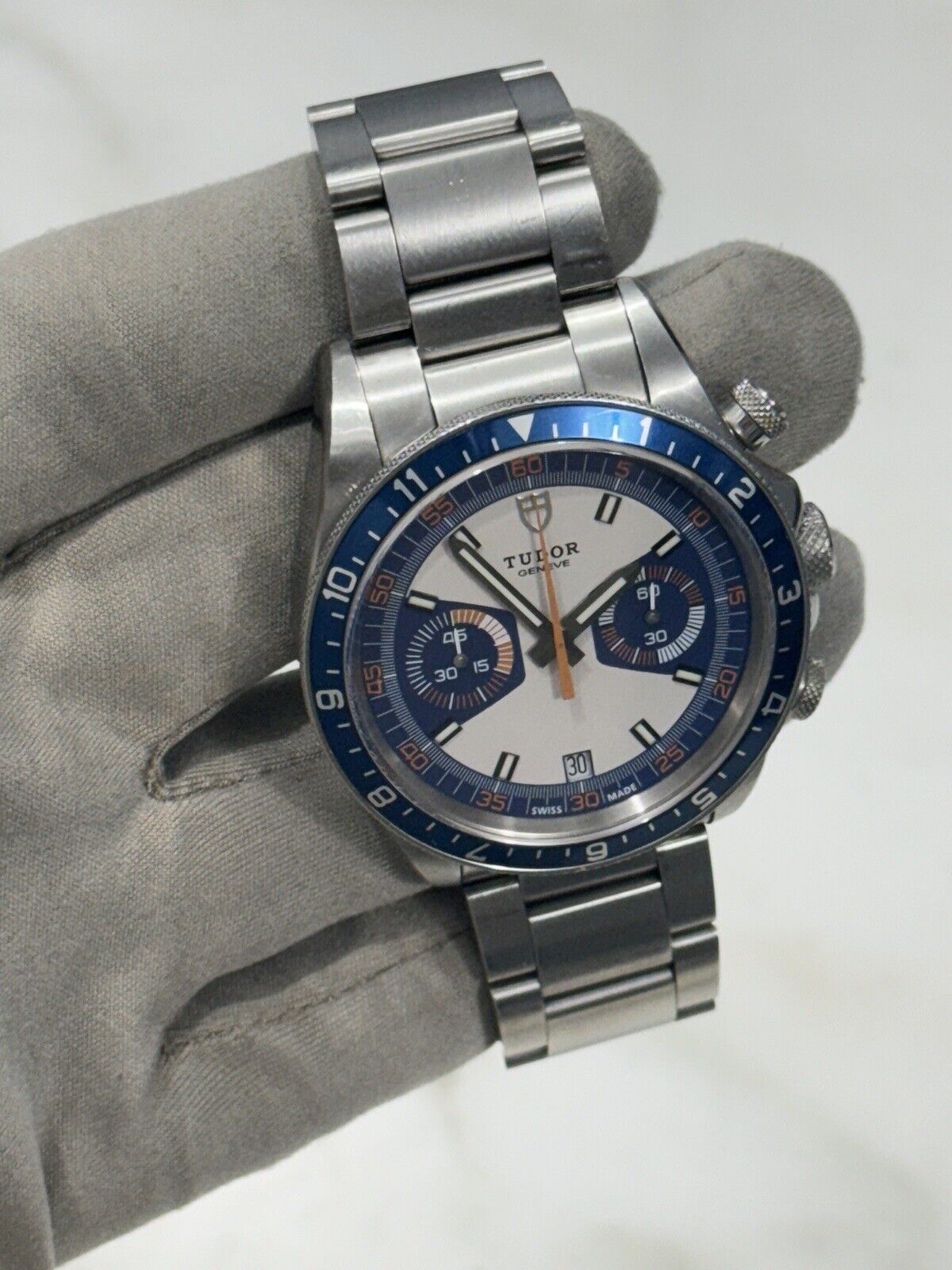 Tudor Heritage Chronograph Blue Stainless Steel 42mm Automatic Mens Watch 70330B