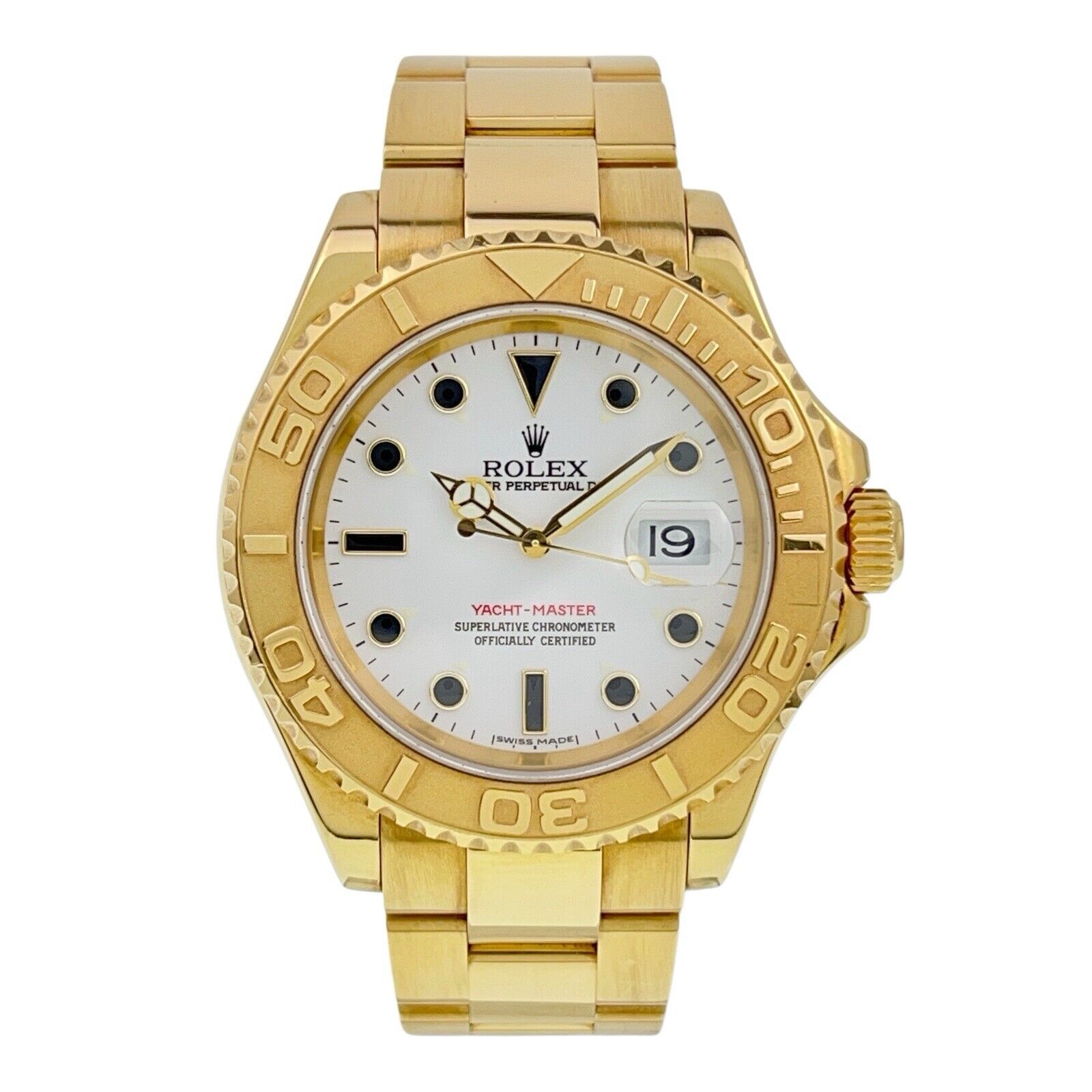 Rolex Yacht-Master 18k Yellow Gold White Dial 40mm Automatic Men’s Watch 16628