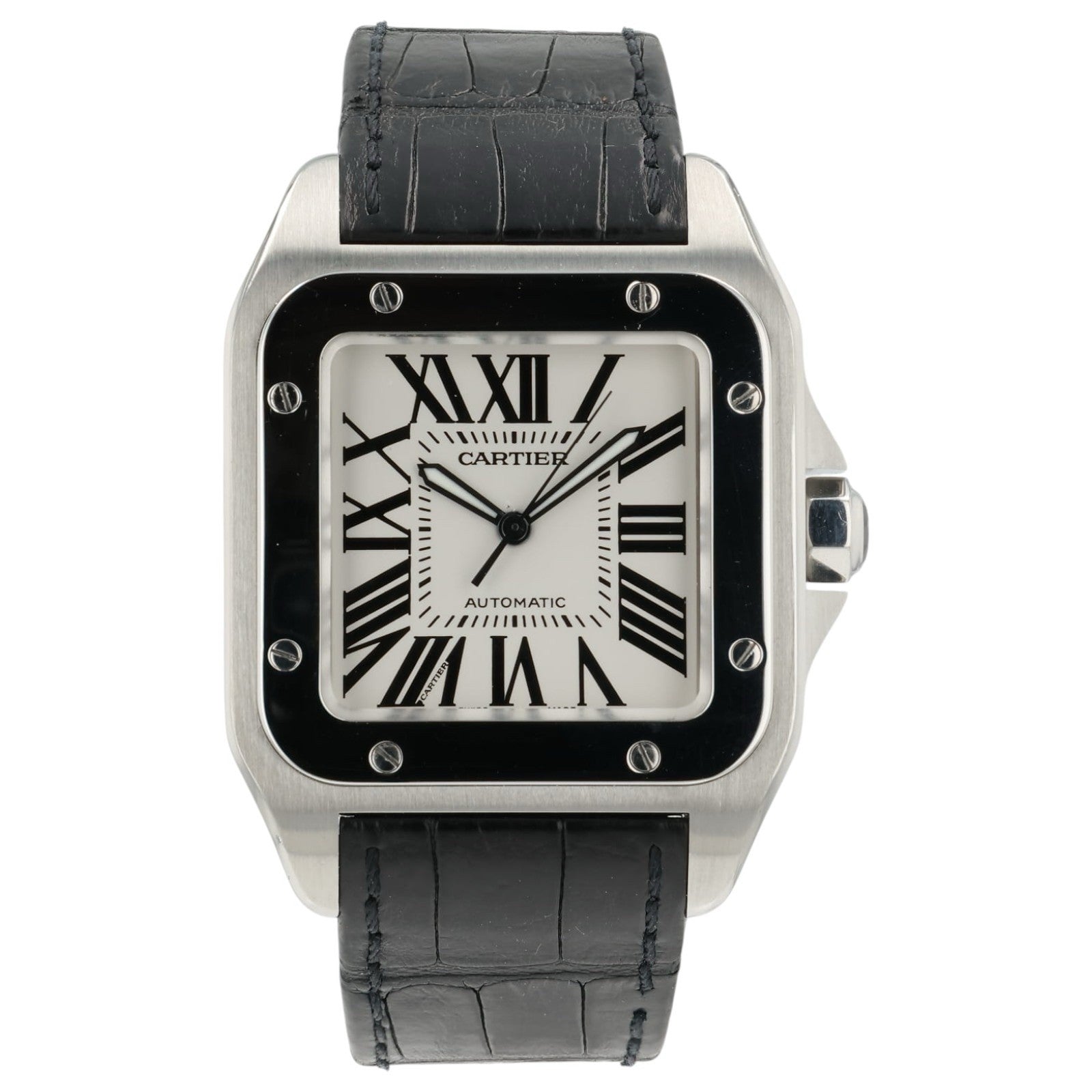 Cartier Santos Silver Dial Stainless Steel 38mm Automatic Men’s Watch W20076X8