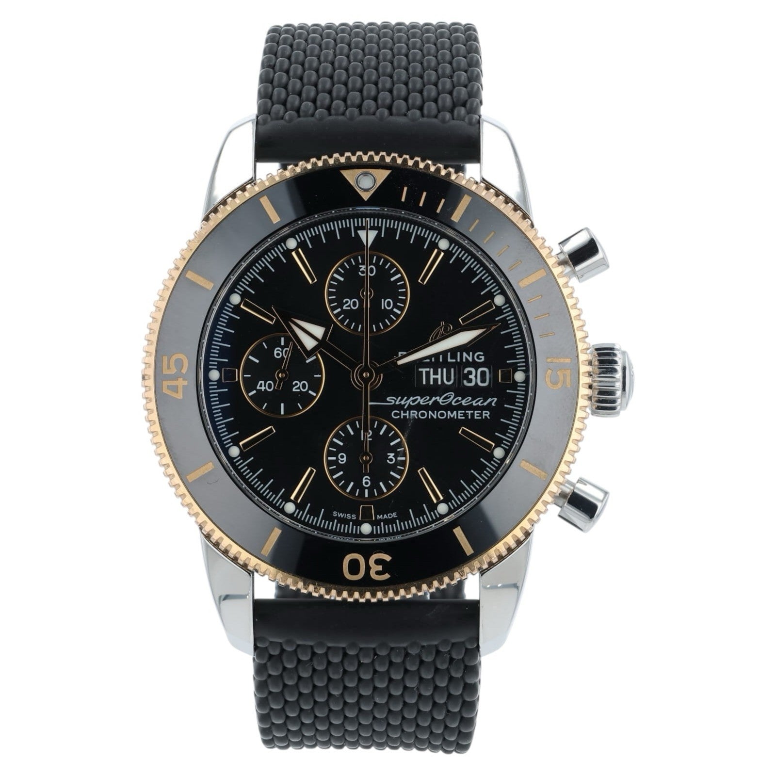 Breitling SuperOcean Heritage Black Dial Gold & Steel 44mm Auto Watch U13313