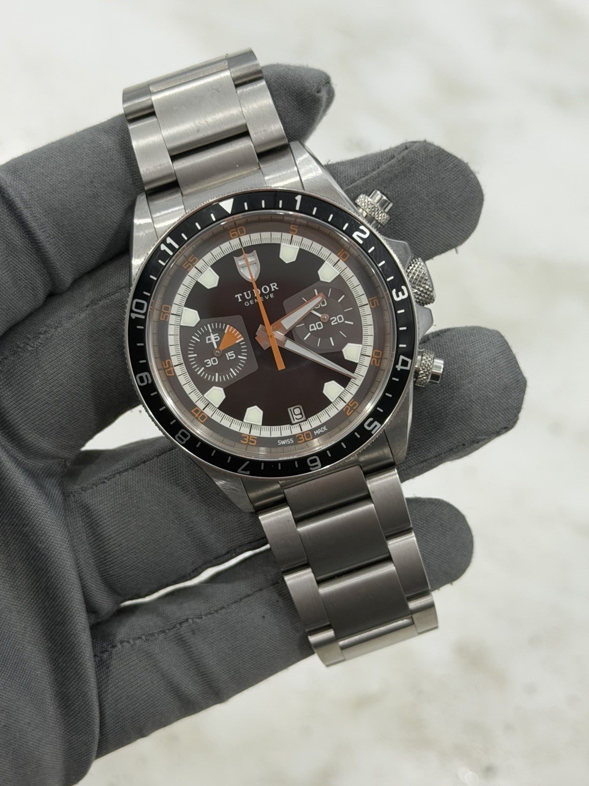 Tudor Heritage Chronograph Auto 42mm Stainless Steel Mens Watch 70330N B&P