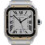 Cartier Santos Silver Dial Steel and 18k Gold 39.8mm Auto Men's Watch W2SA0006