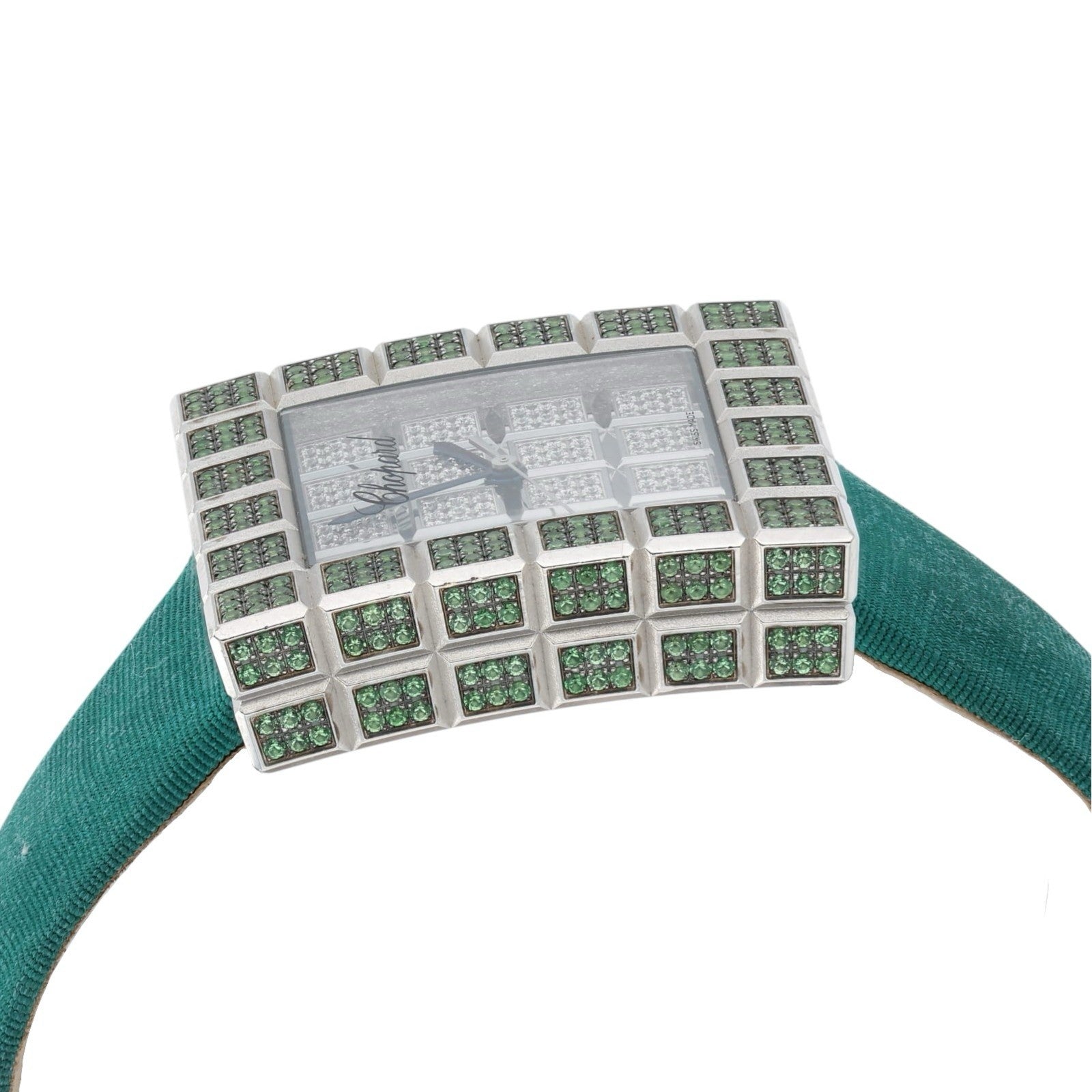 Chopard Ice Cube Diamond Paved Dial 18k White Gold Quartz Watch 7424/8