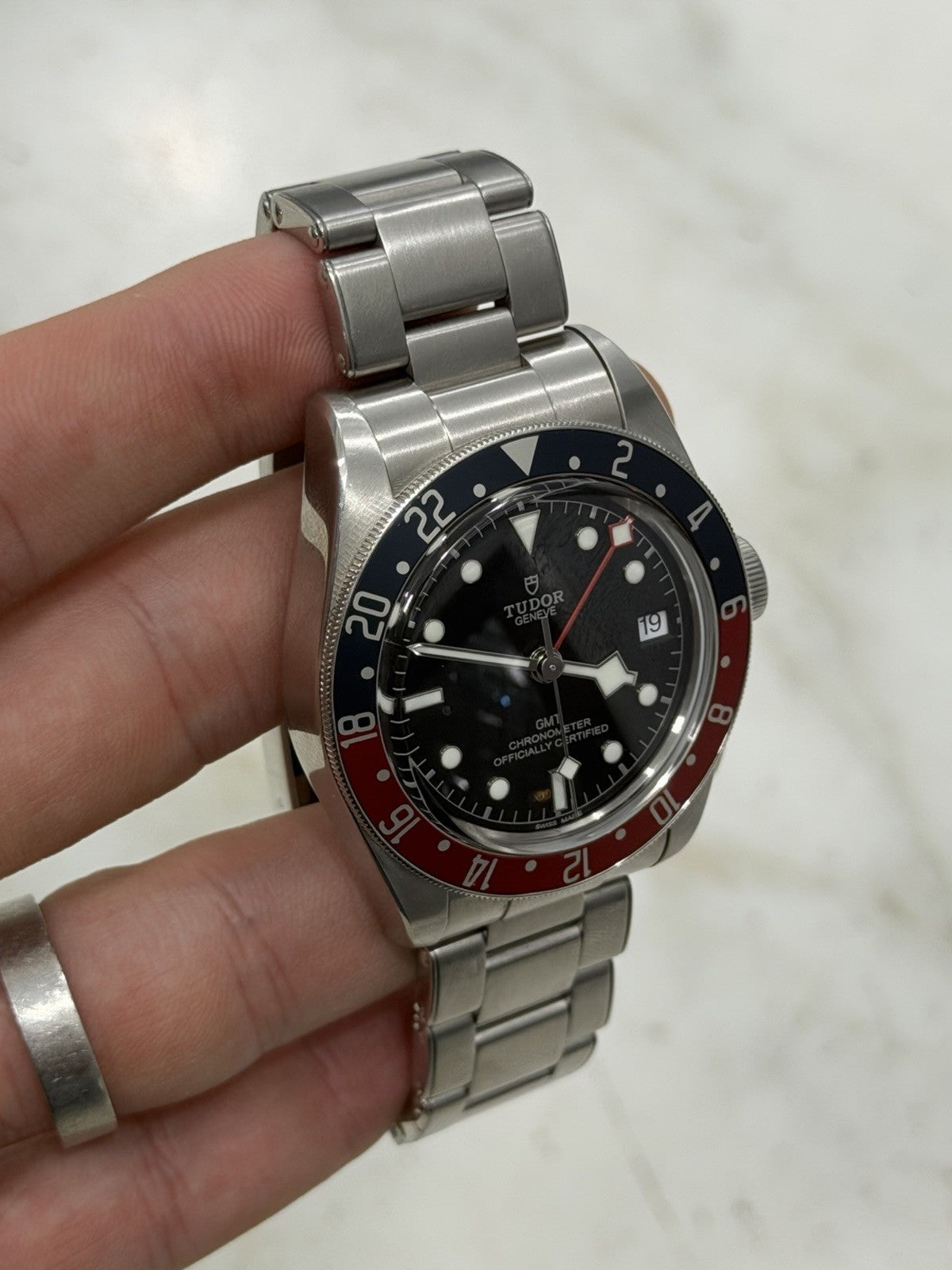 Tudor Black Bay GMT Pepsi Black Dial Stainless Steel Mens Watch 79830RB