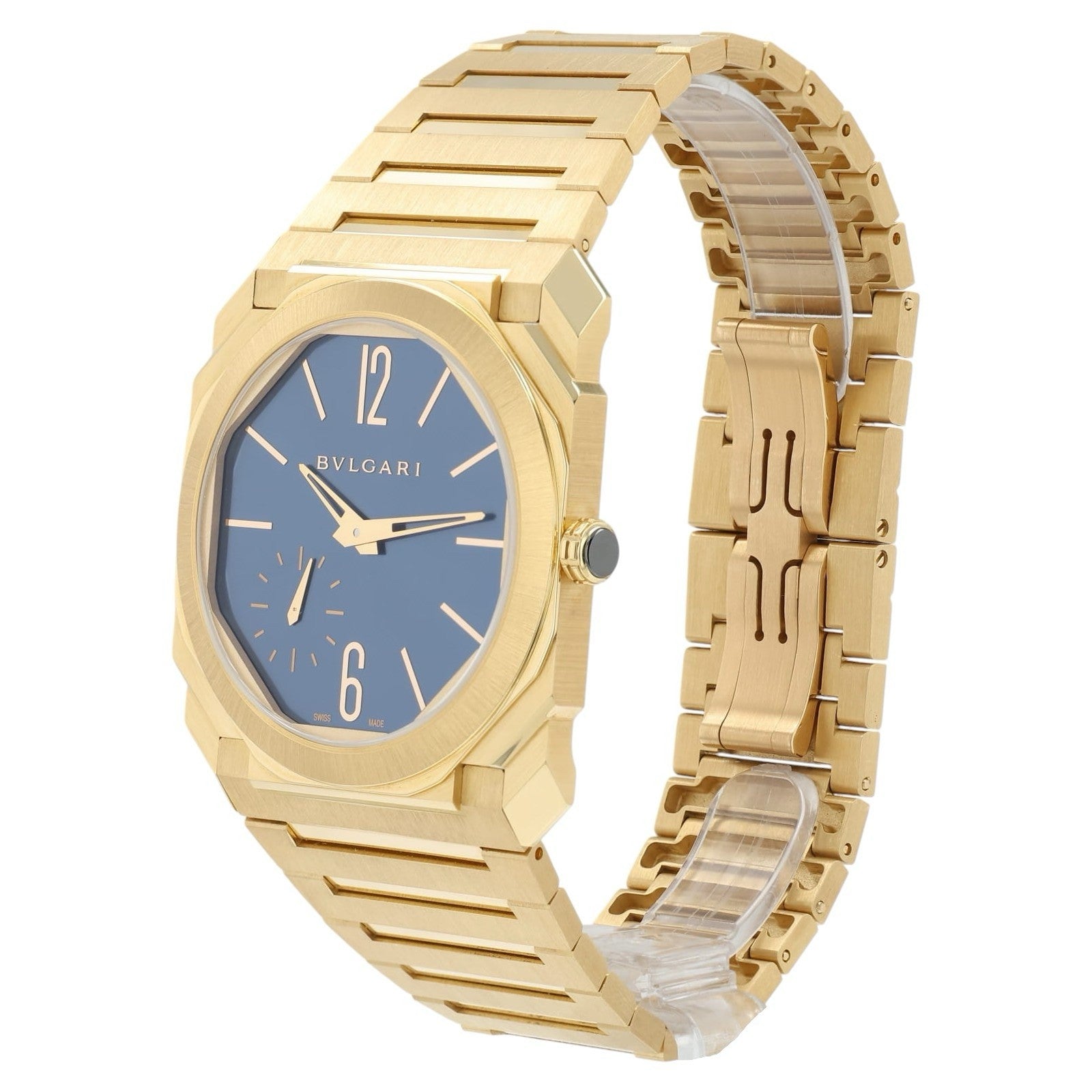 Bulgari Octo Finissimo Blue Dial 18k Yellow Gold 40mm Automatic Mens 103812