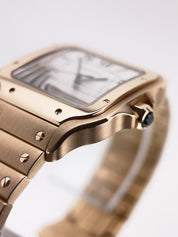 Cartier Santos 18k Rose Gold Silver Color Dial 40mm Automatic Mens WGSA0018