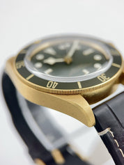 Tudor Black Bay 18k Yellow Gold Green Dial 39mm Automatic Men’s Watch 79018V