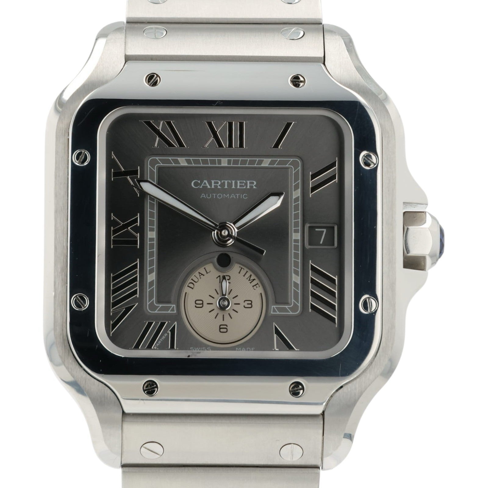 Cartier Santos Dial Time Gray Dial Steel 40.2mm Automatic Men’s Watch WSSA0076