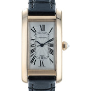 Cartier Tank Americaine 18k Rose Gold Silver Dial 26mm Auto Mens Watch W262003