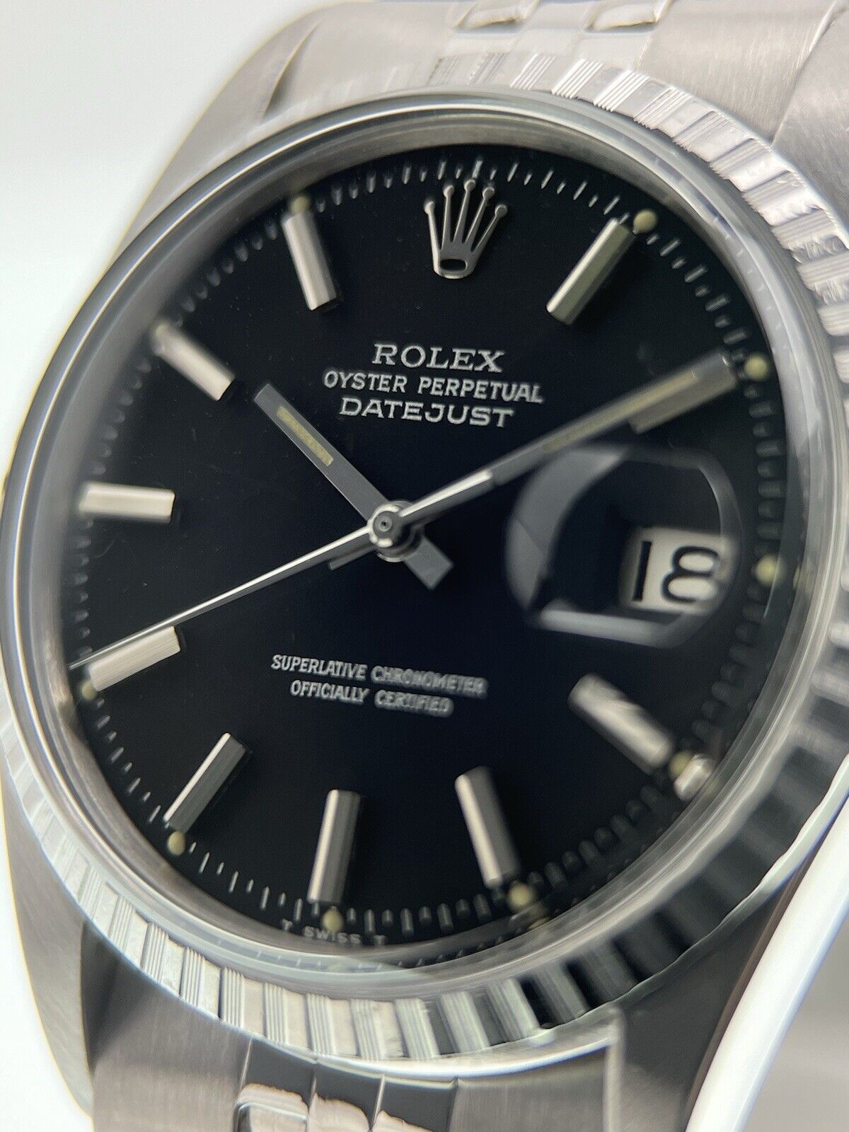 Rolex Datejust 36 Steel Matte Black Dial 44mm Automatic Men’s Watch 1603