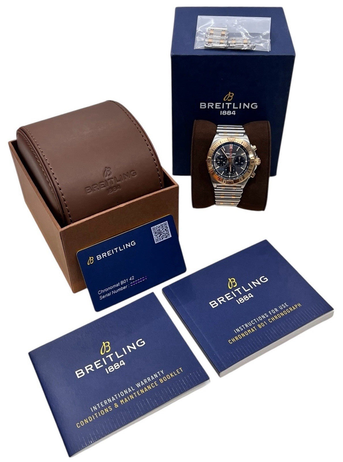 Breitling Chronomat Gold & Steel Grey Dial 42mm Automatic Mens Watch UB0134