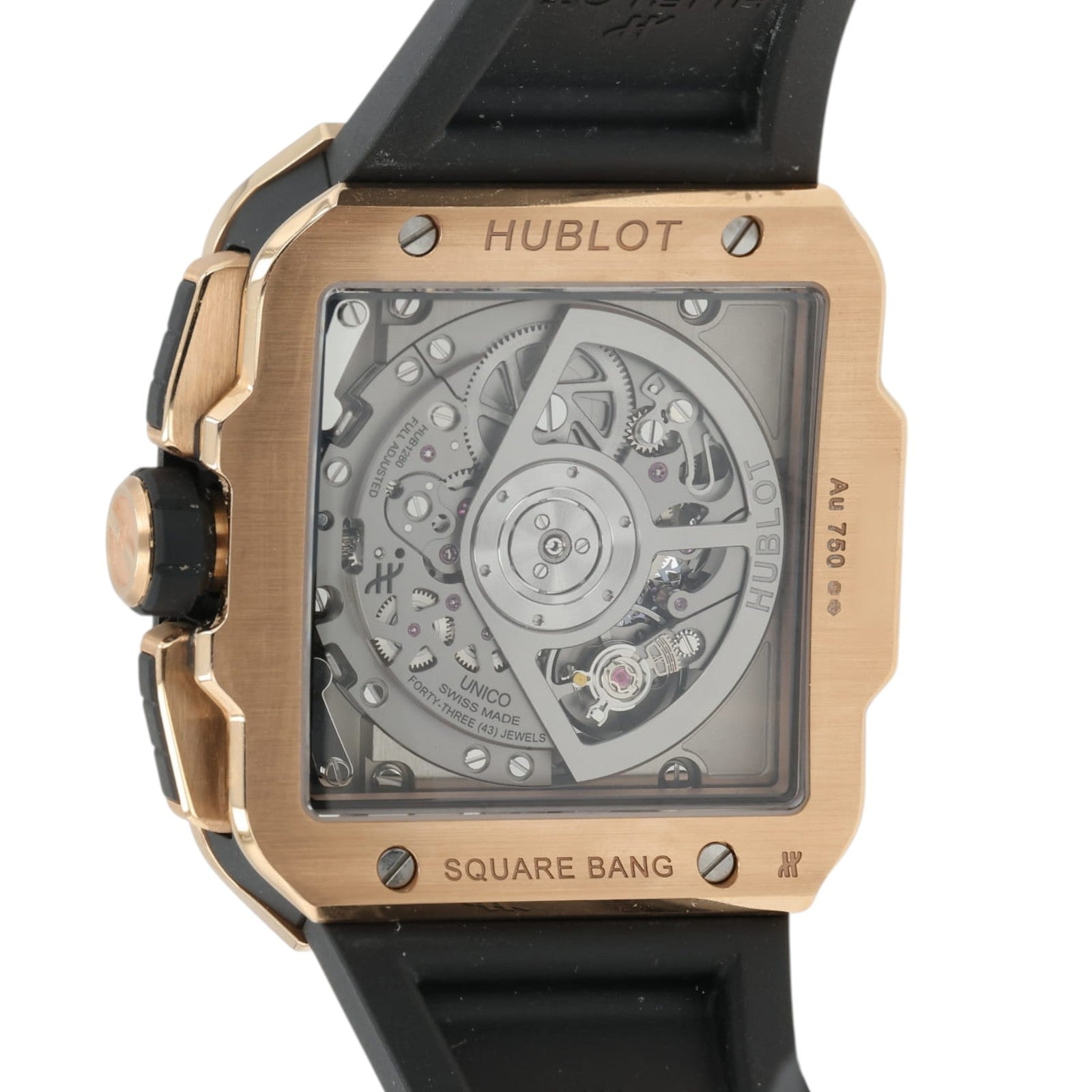 Hublot Square Big Bang Skeleton Dial 18k Rose Gold 42mm Automatic 821.OM.0180.RX